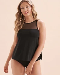 Haut tankini à insertions de résille
