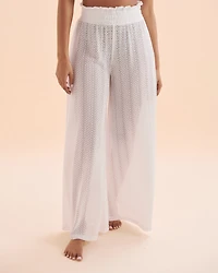 Pantalon jambe large en crochet