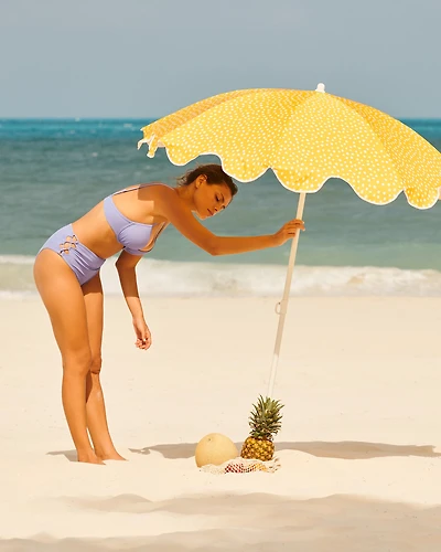 Sunset Ribbed High Waist Brazilian Bikini Bottom