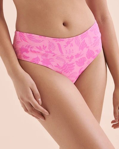 Fuchsia Fever High Waist Cheeky Bikini Bottom