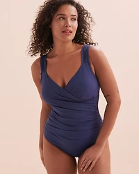 Maillot une-pièce croisé Surplice Solid
