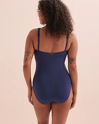 Maillot une-pièce croisé Surplice Solid