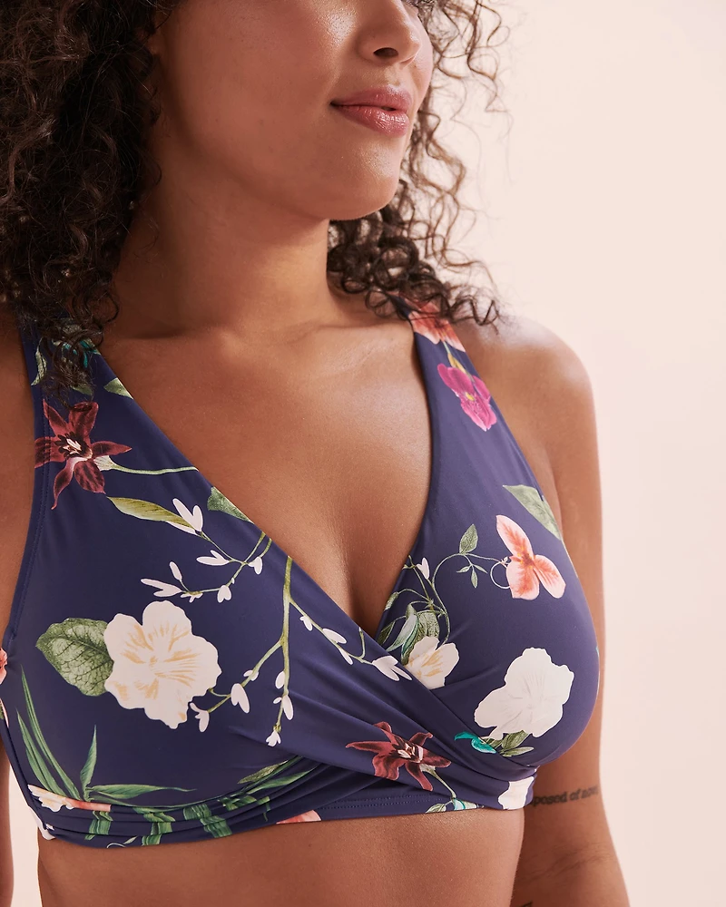 Haut de bikini plongeant Vera Floral Fantasy