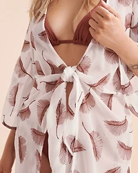 Kimono à feuilles brodées