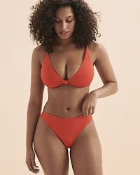 Bas de bikini cheeky Saltwater Solids Flamenco