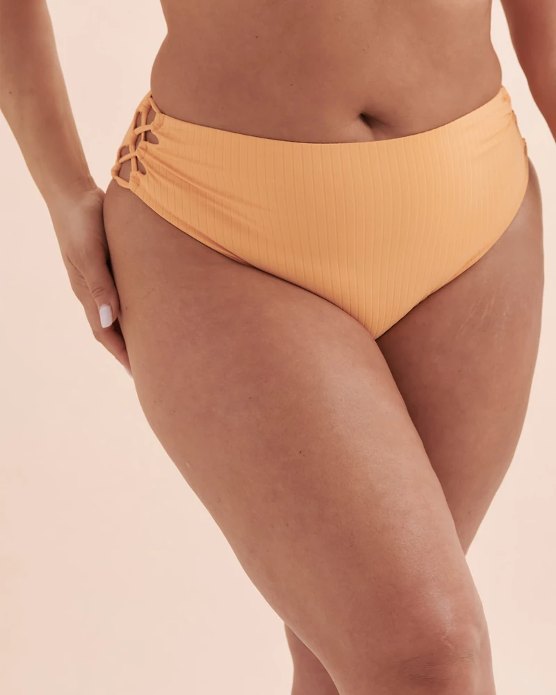 Bas de bikini brésilien taille haute côtelé Sunset
