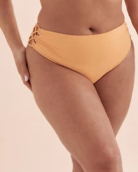 Bas de bikini brésilien taille haute côtelé Sunset
