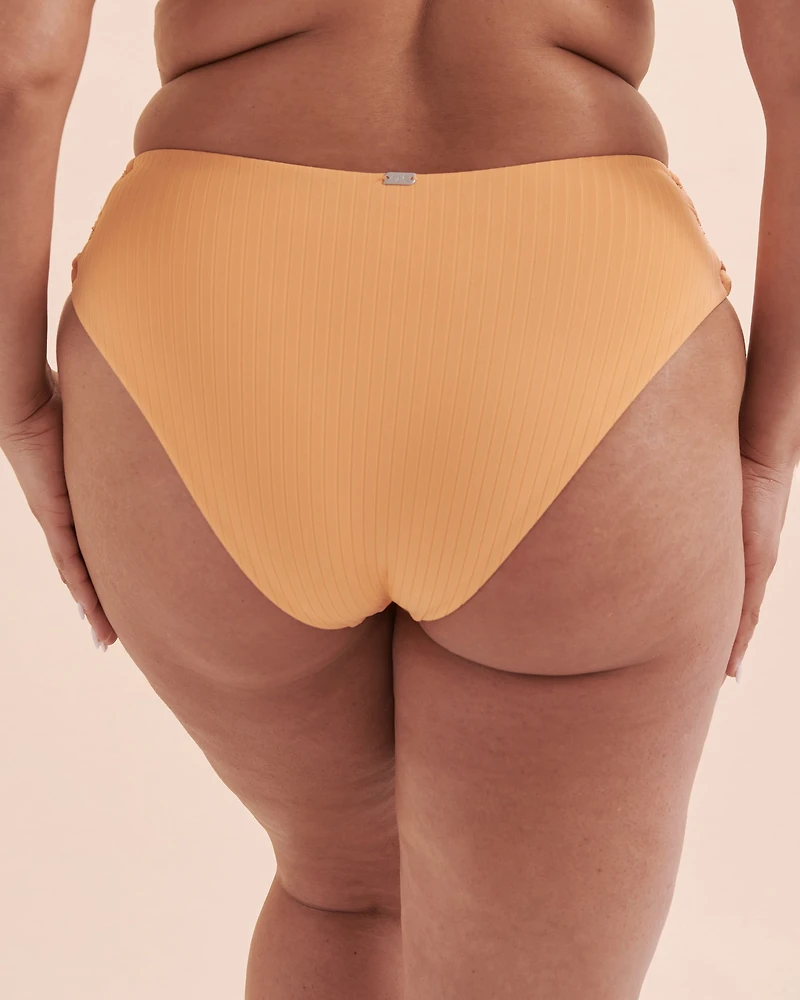 Bas de bikini brésilien taille haute côtelé Sunset