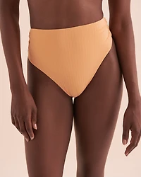 Bas de bikini brésilien taille haute côtelé Sunset