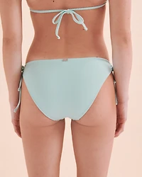 Bas de bikini noué aux hanches côtel