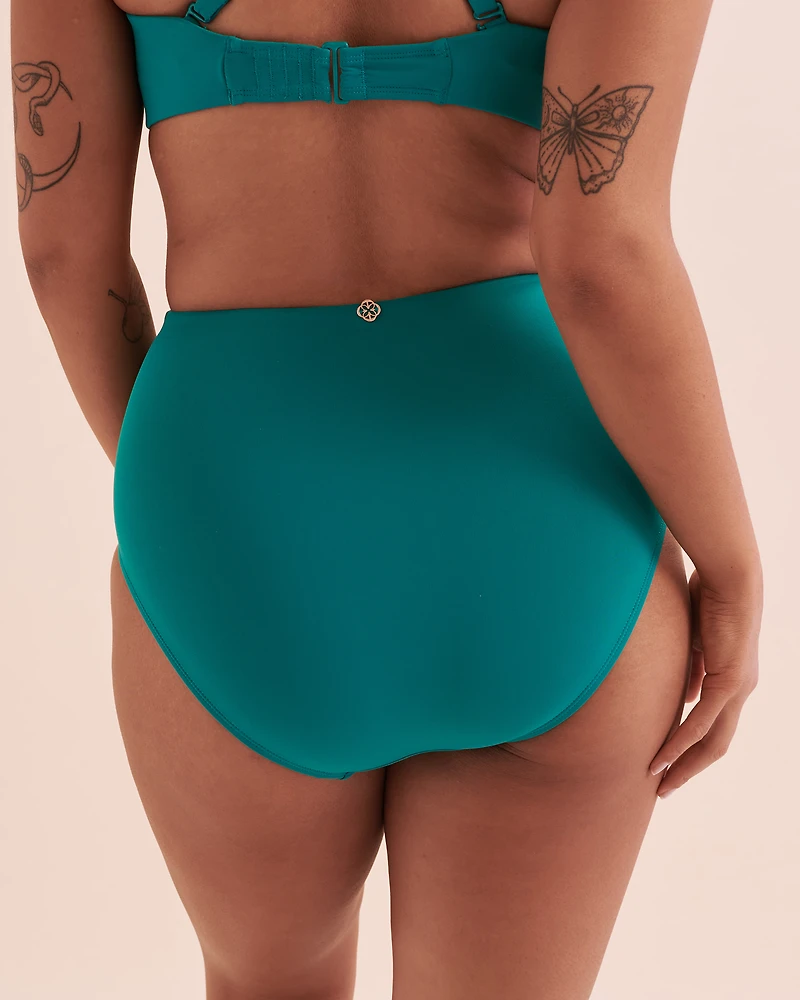Bas de bikini taille haute plissée Blue Paradise