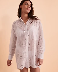 Eyelet Detail Oversized Shirt