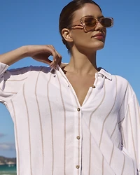 Chemise longue rayée