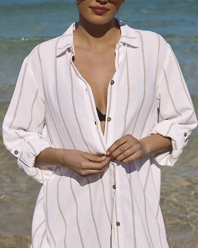 Chemise longue rayée