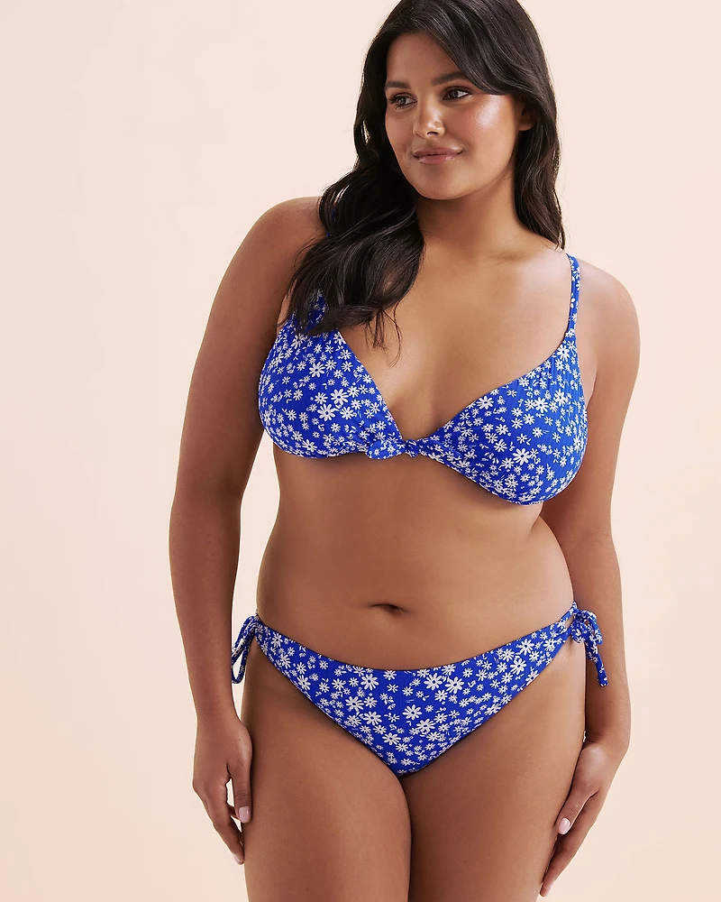 Ditsy Summer Ribbed Triangle Bikini Top