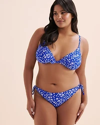 Ditsy Summer Ribbed Triangle Bikini Top