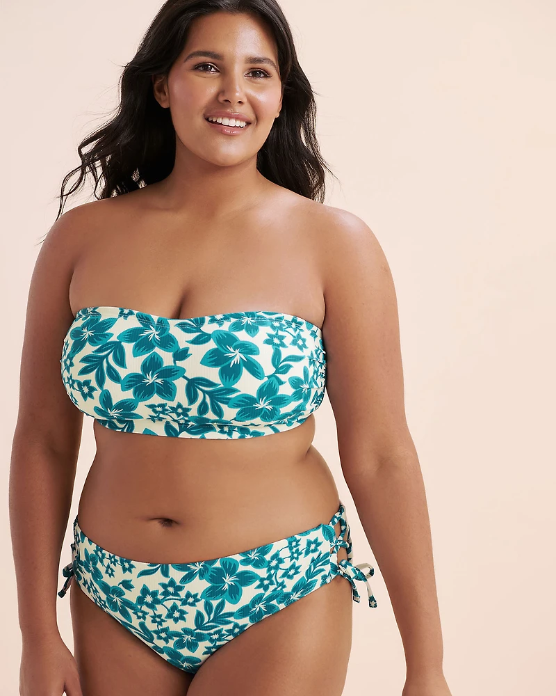 Bas de bikini taille mi-haute côtelé