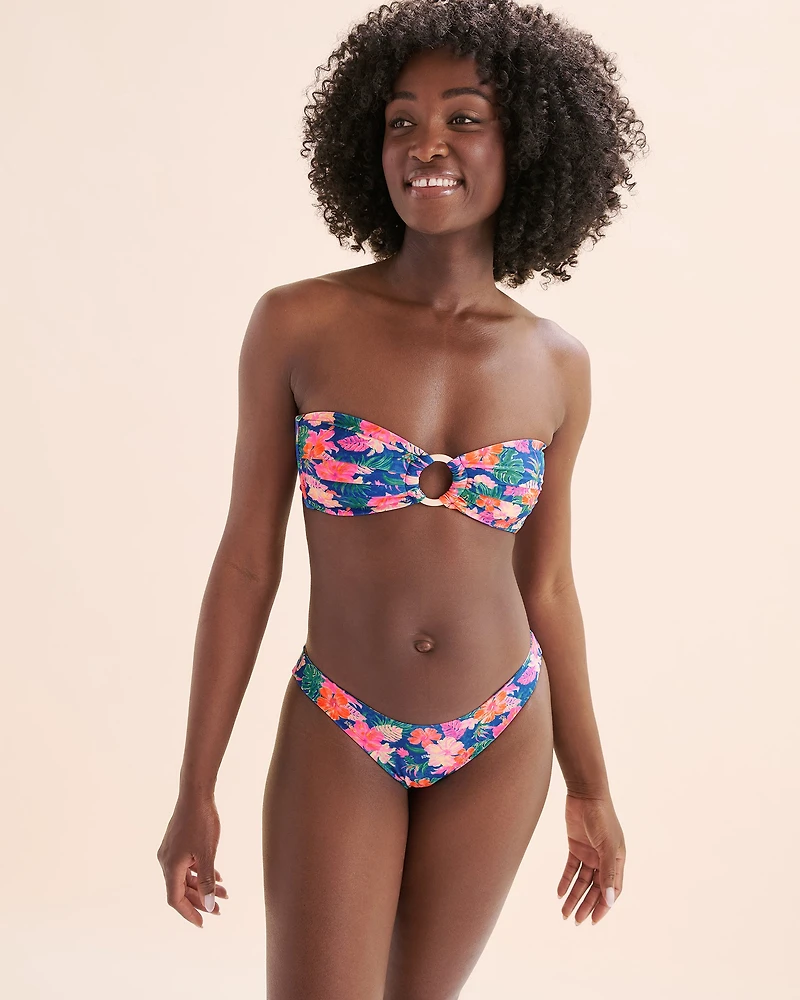 Bas de bikini taille basse couvrant Electric Palms