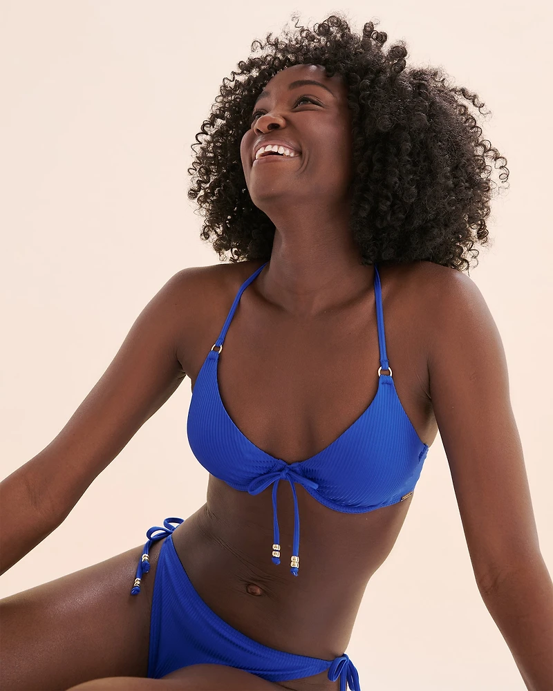 Malibu Shiny Plunge Bikini Top