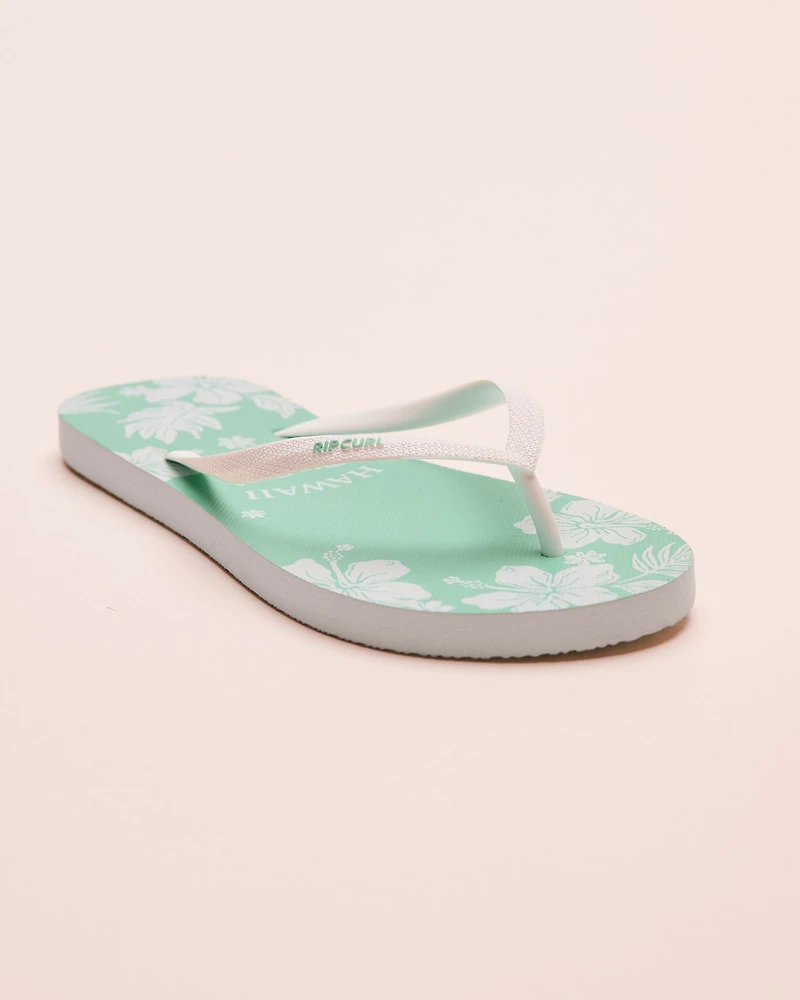 Mixed Bloom Open Toe Flip-flops