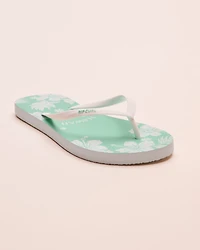 Mixed Bloom Open Toe Flip-flops