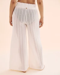 Pantalon jambe large en crochet