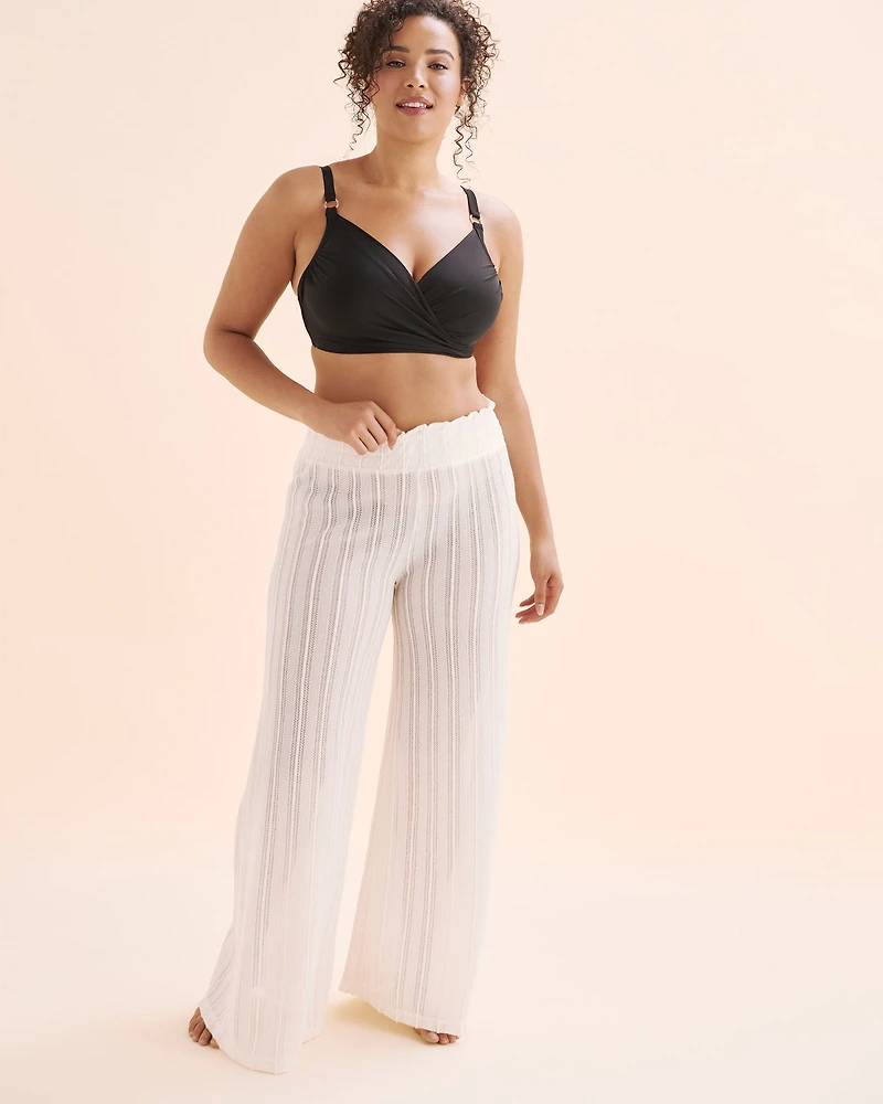 Pantalon jambe large en crochet