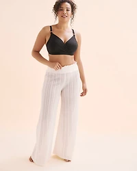 Pantalon jambe large en crochet