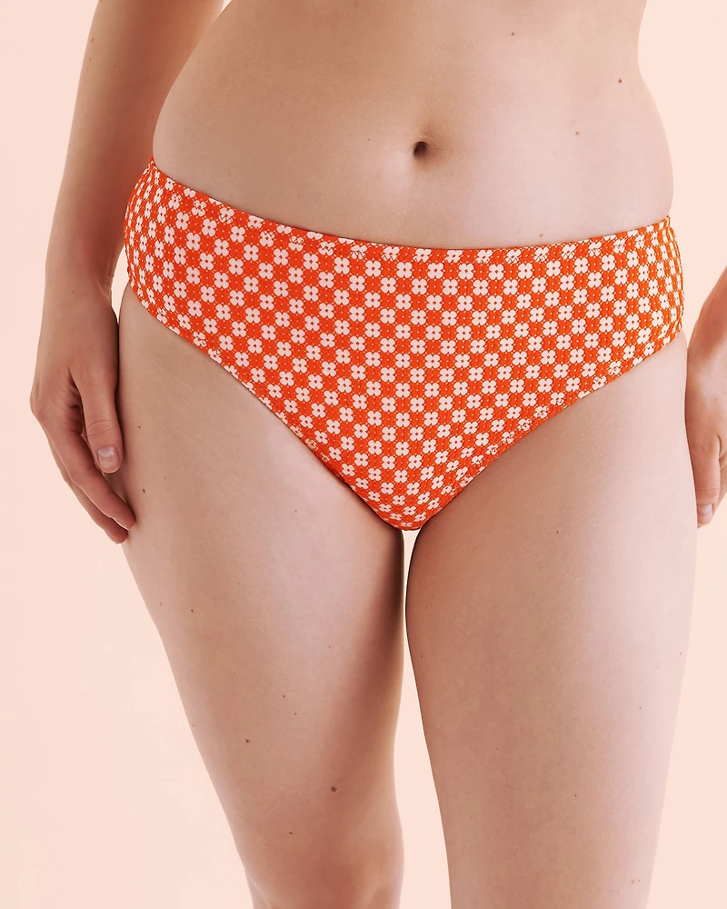Bas de bikini taille mi-haute rétro Flower Power