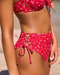 Bas de bikini échancré taille haute