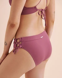 Bas de bikini taille mi-haute côtel