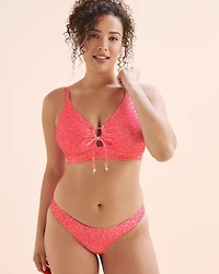 Haut de bikini bralette côtelé bonnet D