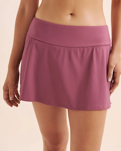 Jupe de bain taille haute côtelée