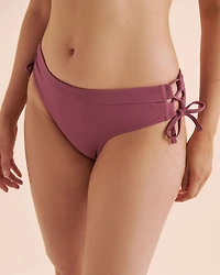 Bas de bikini taille mi-haute côtel