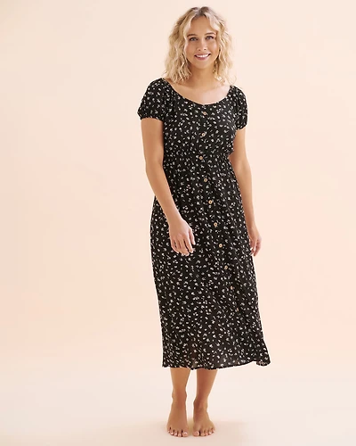Robe longue fleuri
