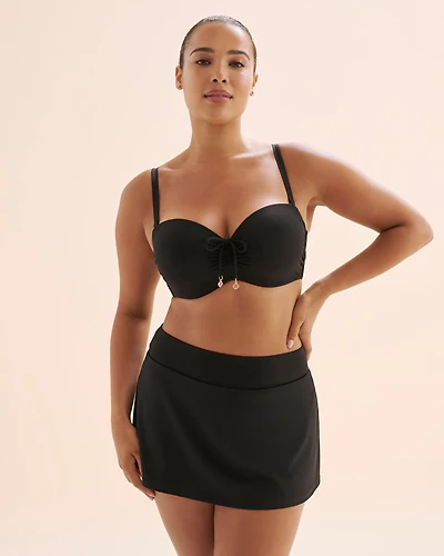 D Cup Front Tie Bandeau Bikini Top