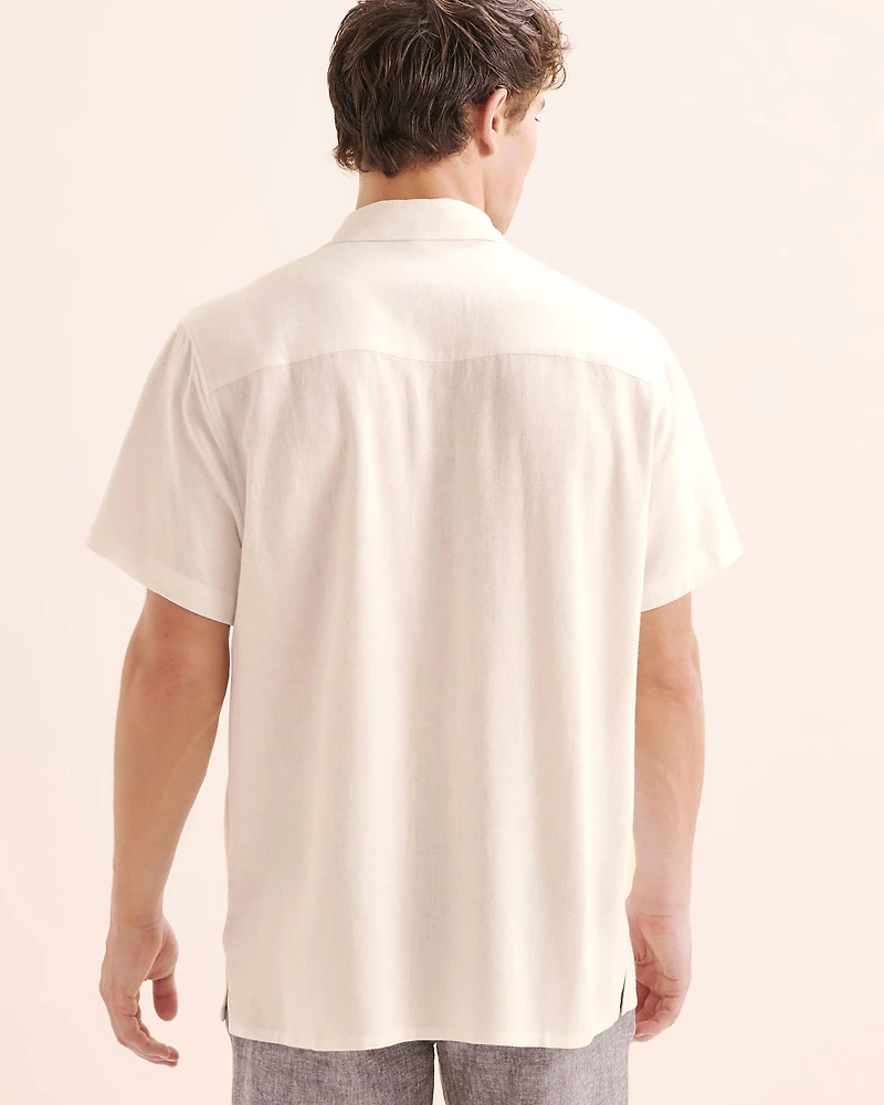 Linen Blend Short Sleeves Shirt