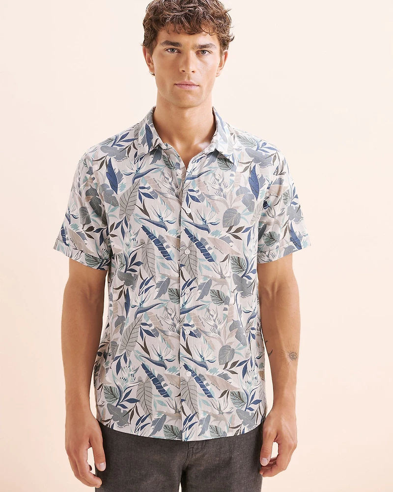 Printed Linen Blend Shirt