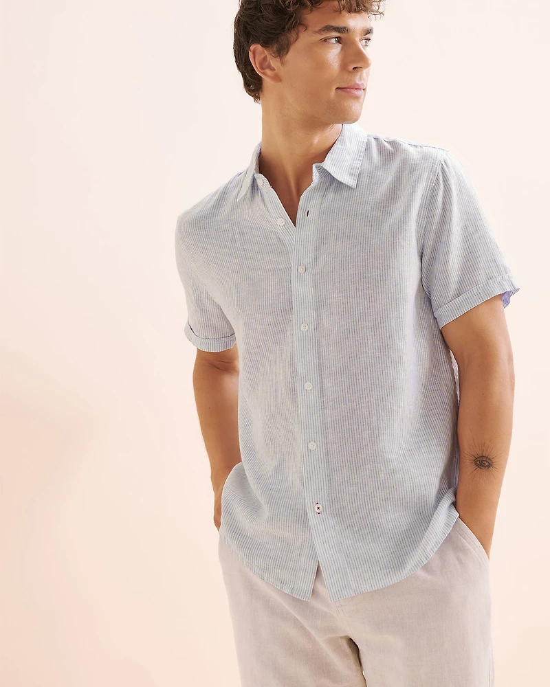Stripe Linen Blend Shirt