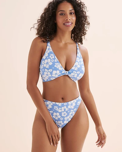 Haut de bikini bonnet D bralette côtelé