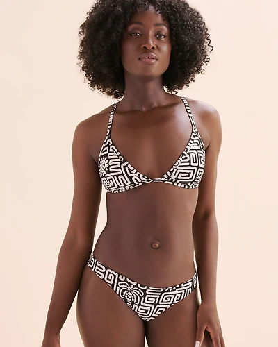 Sunset Jacquard Fixed Triangle Bikini Top