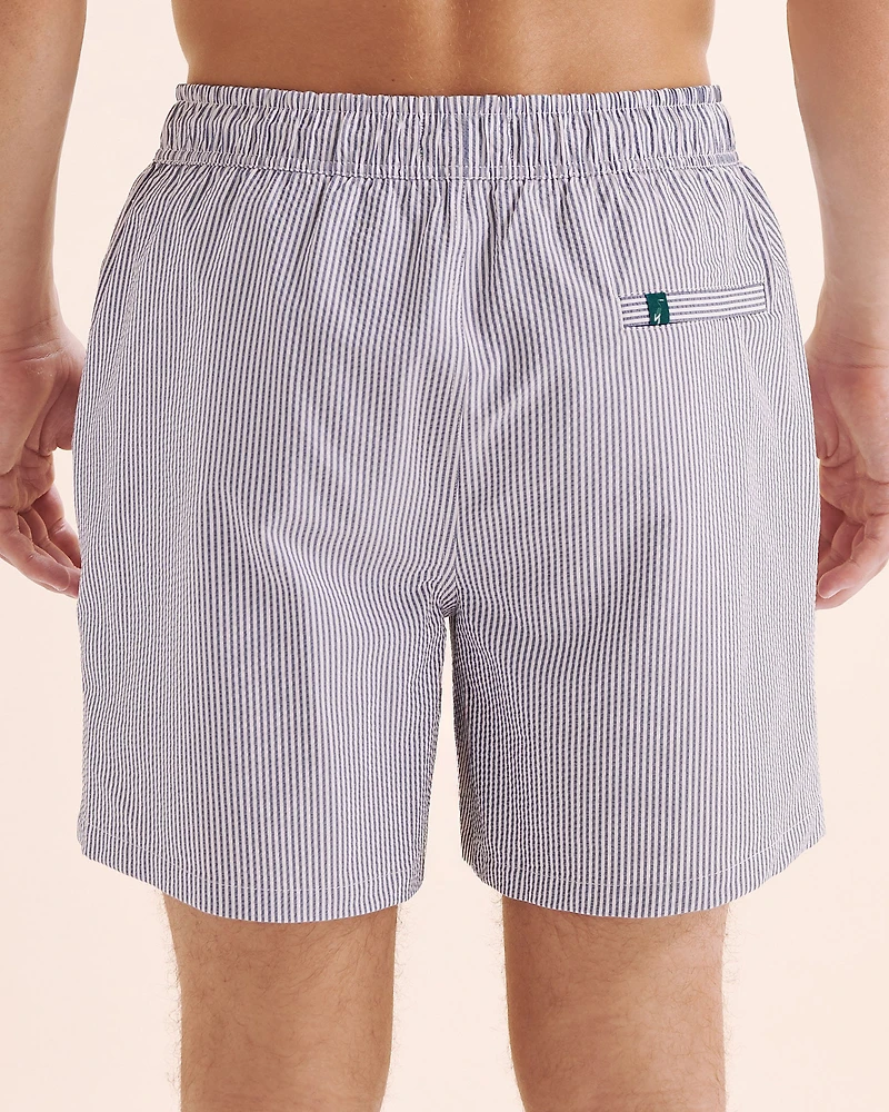 Seersucker Long Liner Volley Swimsuit