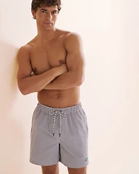 Seersucker Long Liner Volley Swimsuit