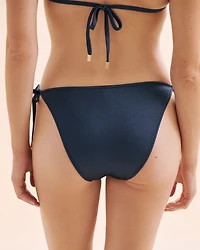 Shiny Low-Rise Brazilian Bikini Bottom