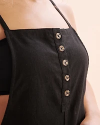 Short Linen Blend Romper