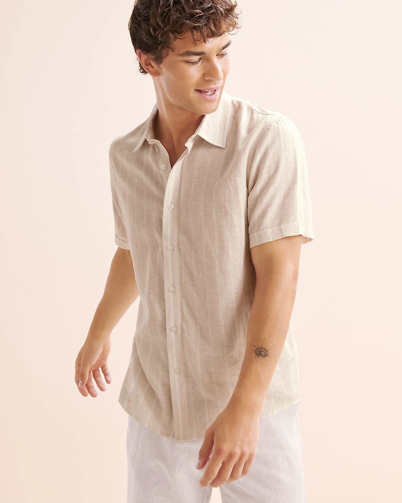 Stripe Linen Blend Shirt