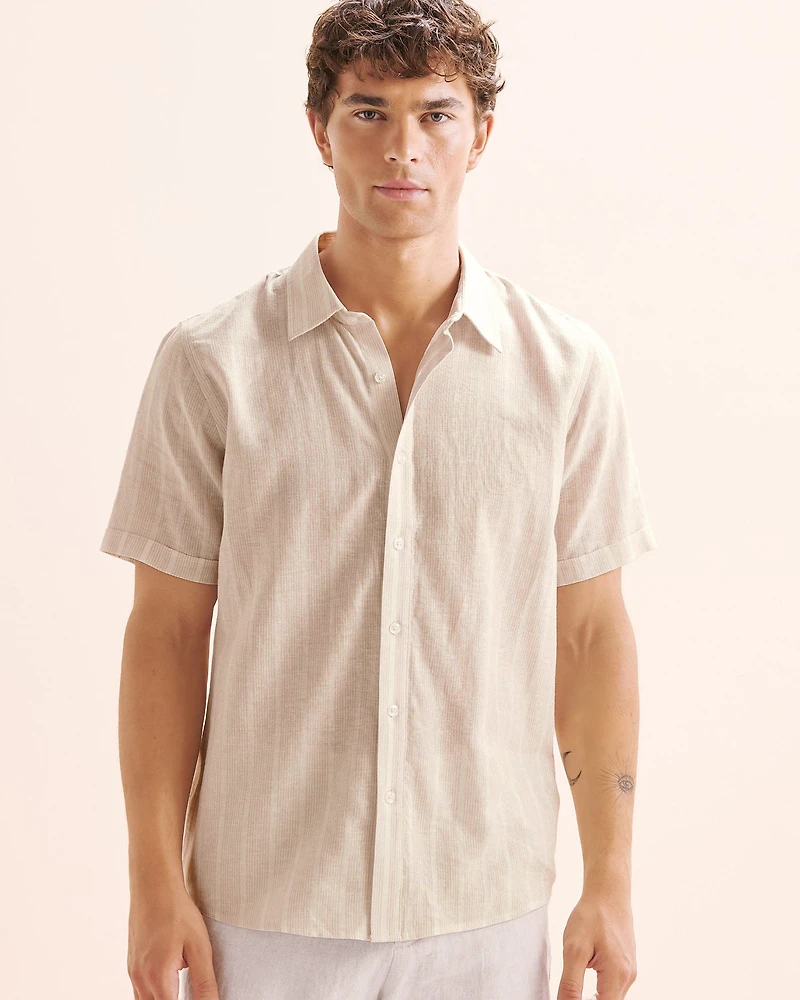 Stripe Linen Blend Shirt