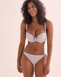 Coastal Stripes D Cup Bandeau Bikini Top