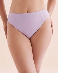 Bas de bikini brésilien taille haute côtelé Lavender