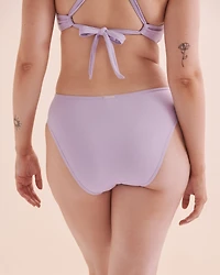 Bas de bikini brésilien taille haute côtelé Lavender
